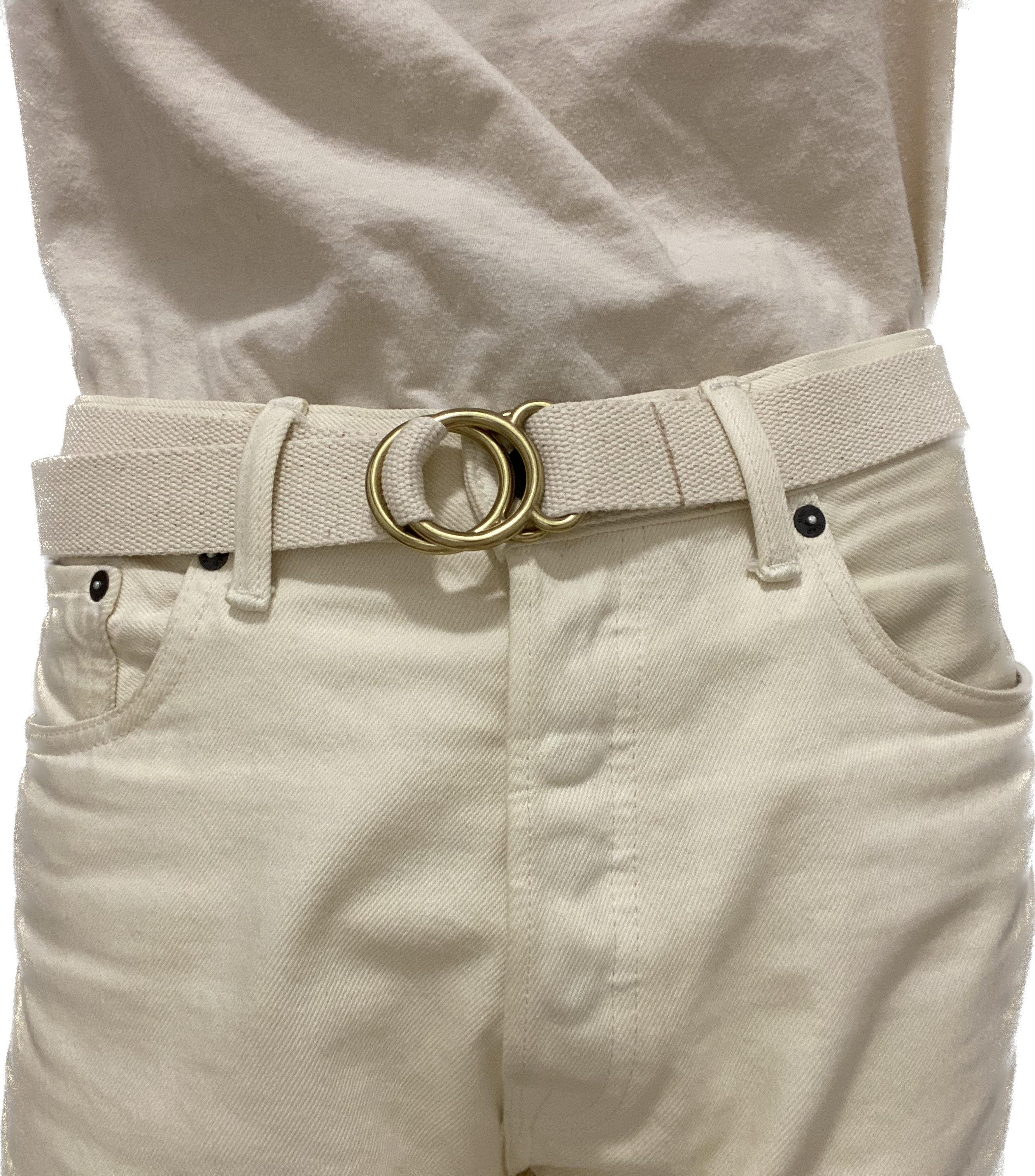 Brass Ring Cotton Web Belt