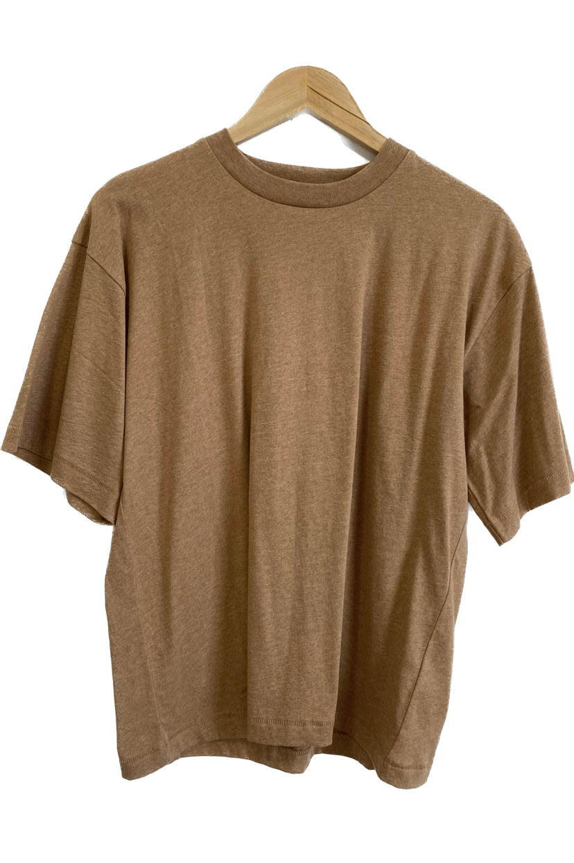 Peruvian Undyed Boxy Brown T-Shirt