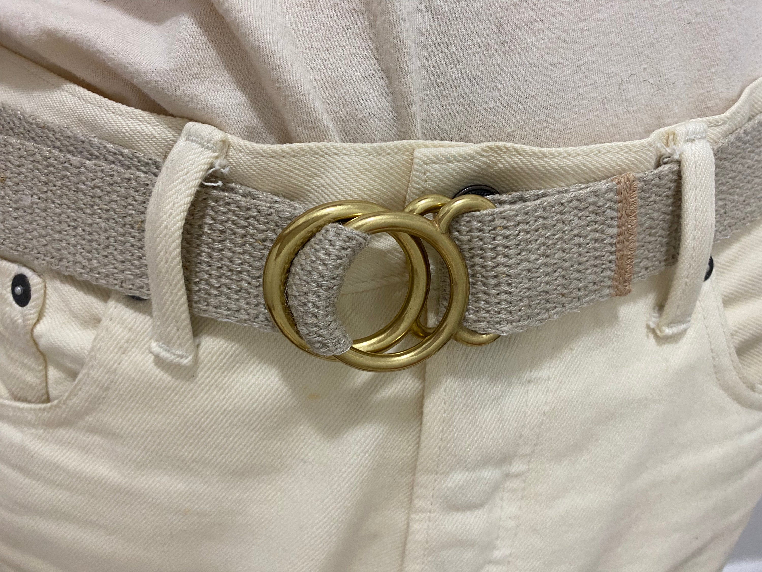Hemp Web Brass Ring Belt