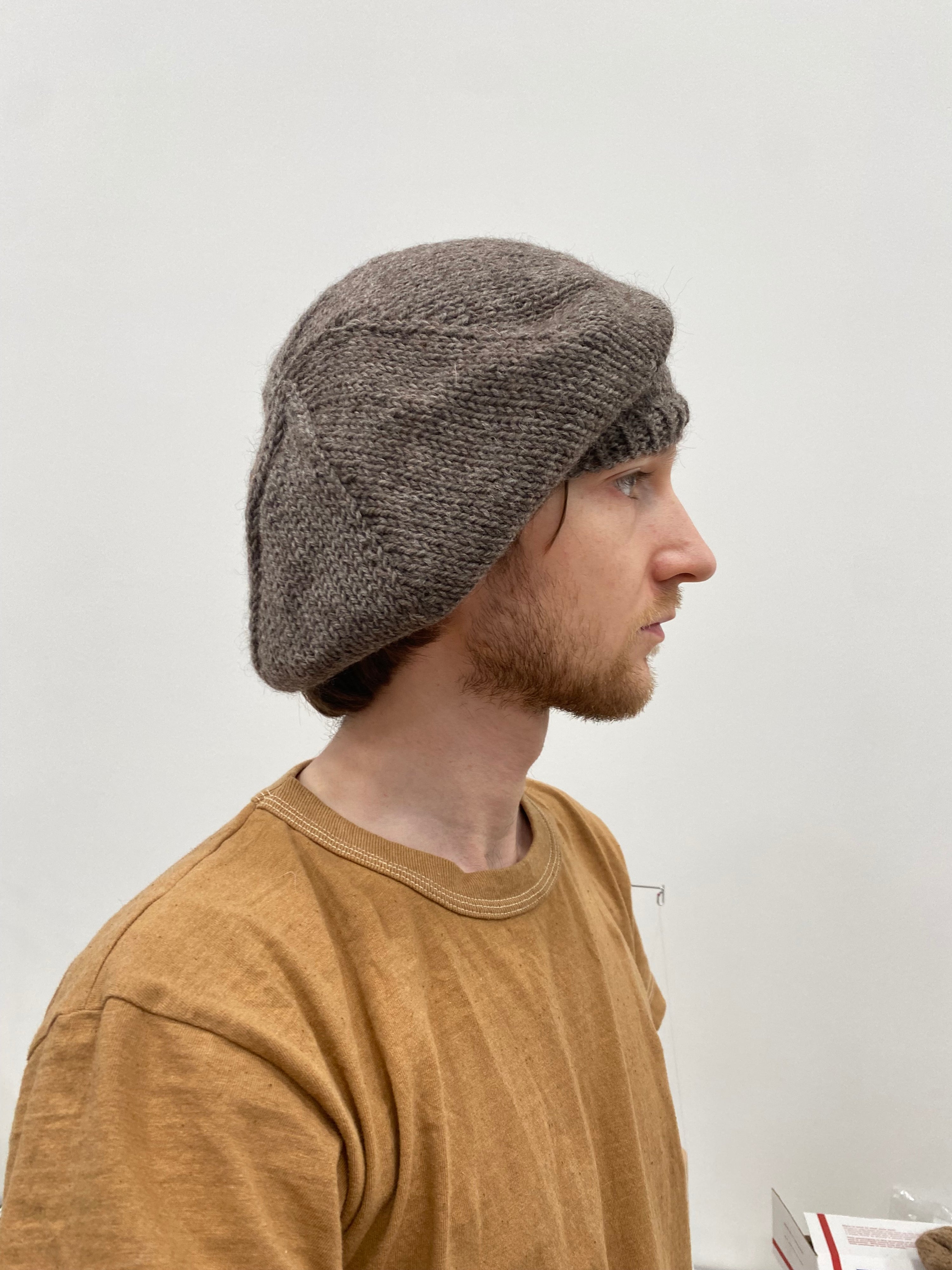 Hand Knit Undyed Alpaca Beret