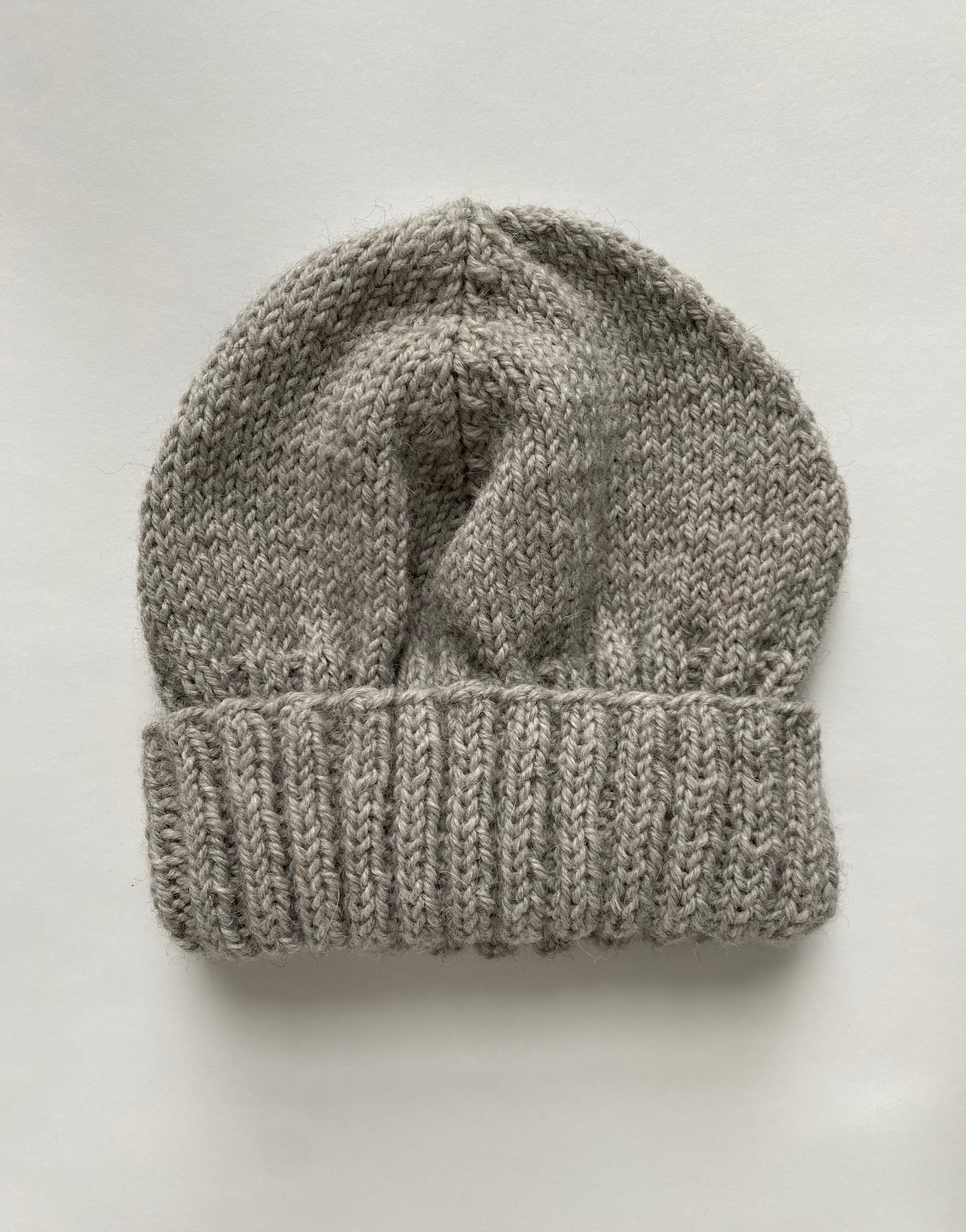 Hand-Knit Undyed Alpaca Beanie