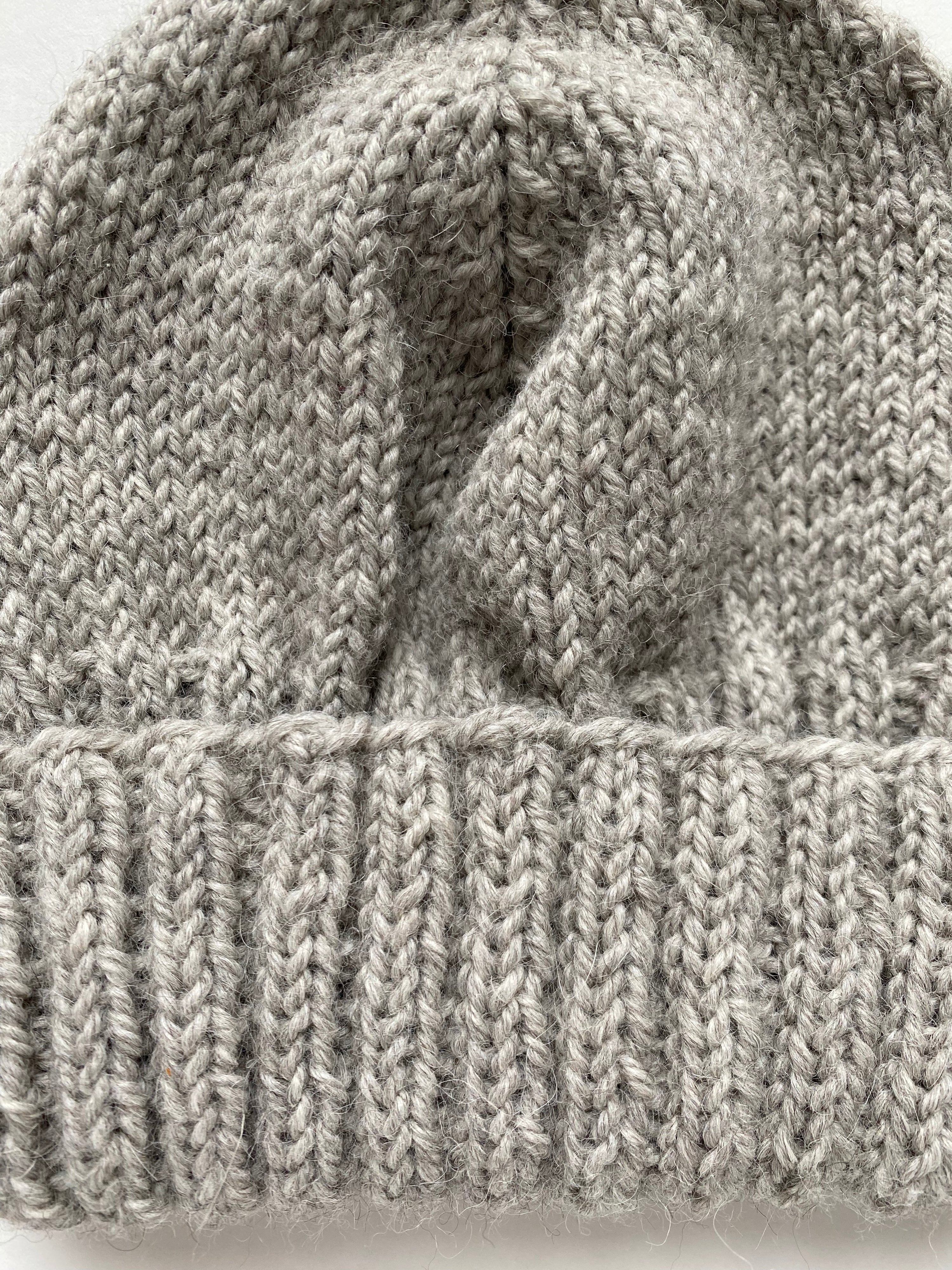 Hand-Knit Undyed Alpaca Beanie