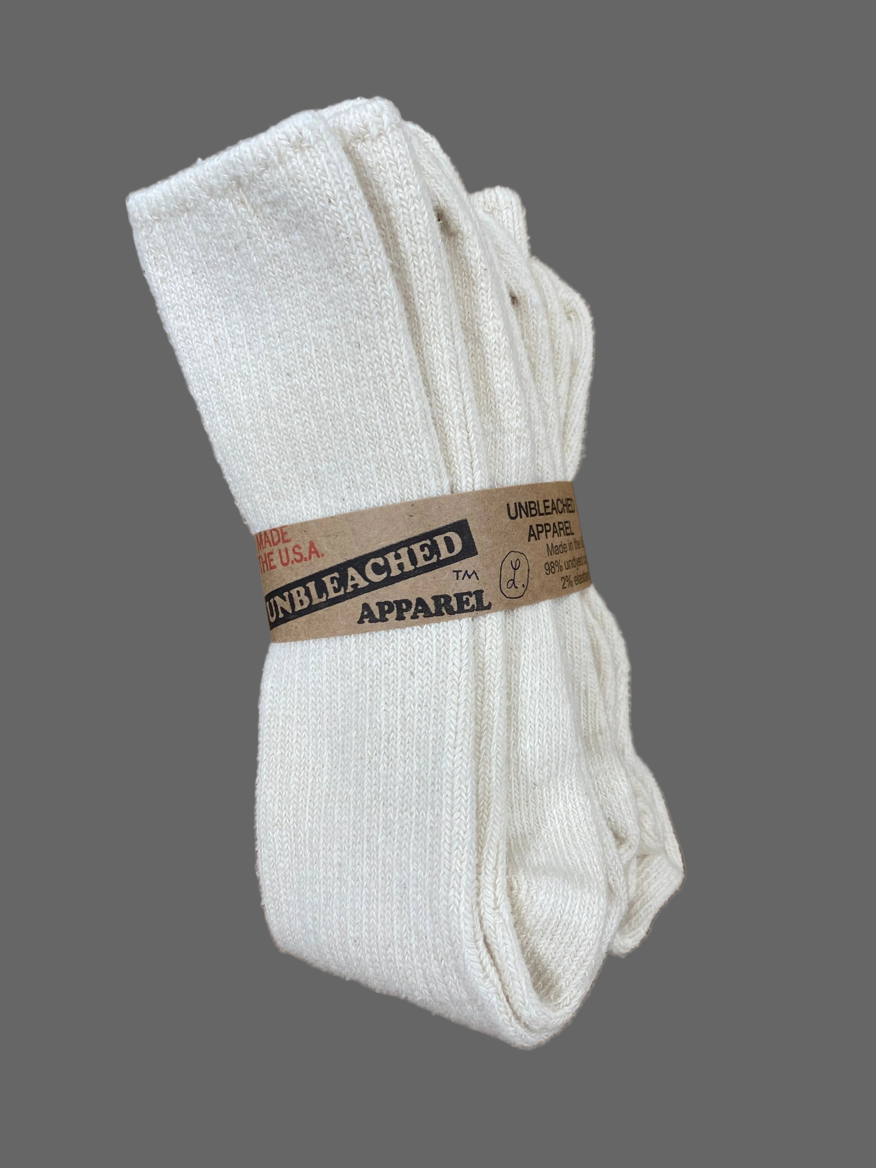 Unbleached Cotton Socks 3-Pack