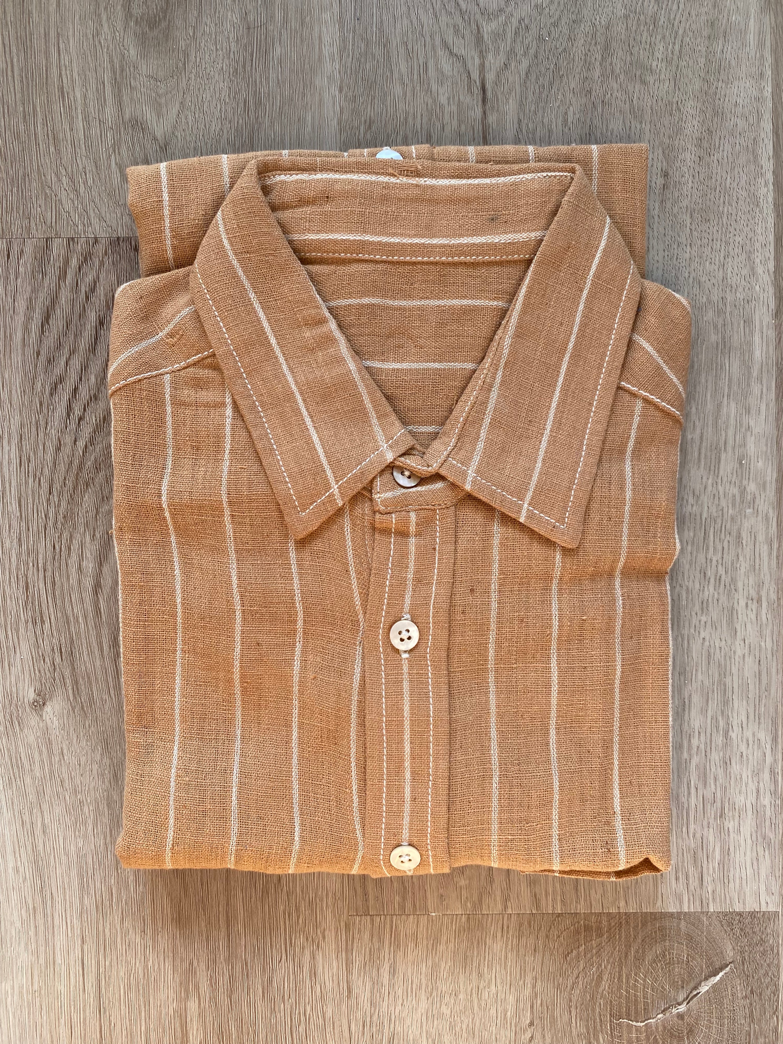 Undyed Brown Stripe Shirt