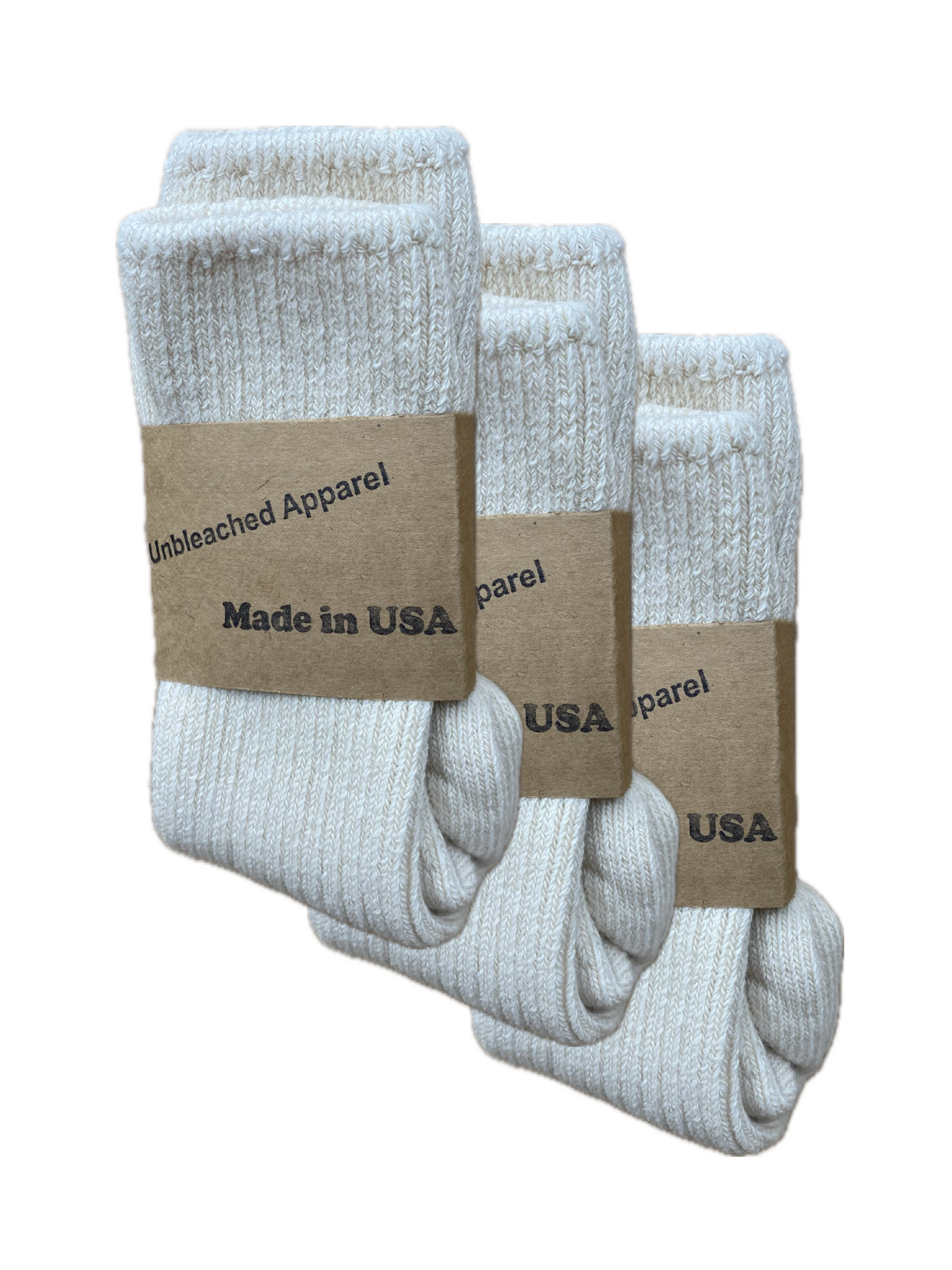 Unbleached Cotton Socks 3-Pack