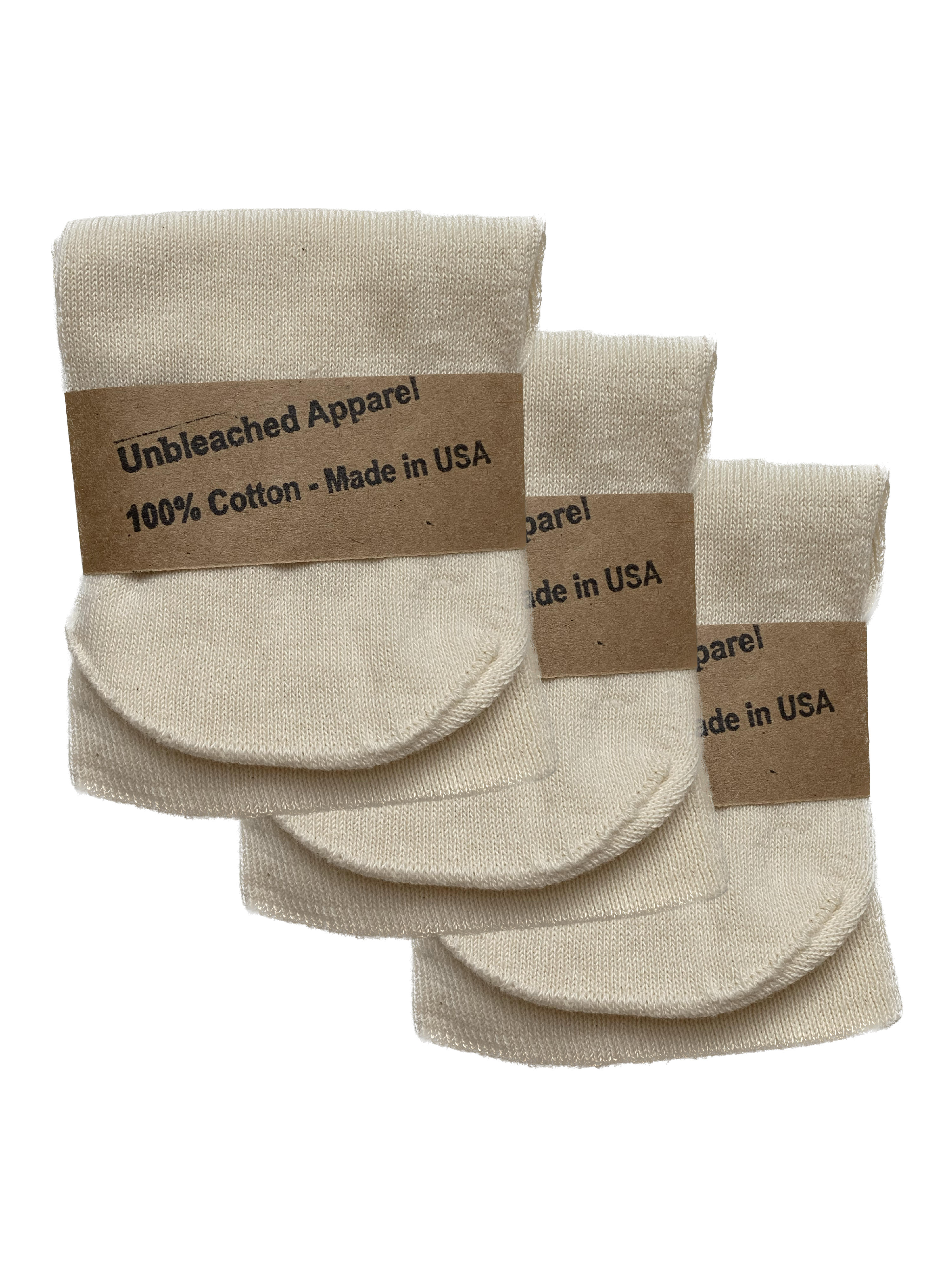 3-Pack 100% Organic Cotton 1/4 Crew Socks