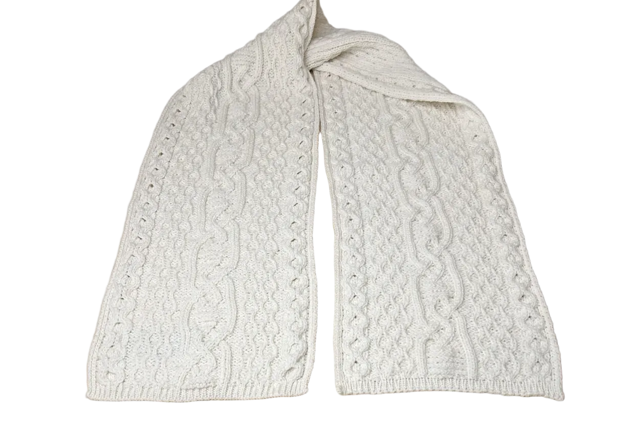 Undyed Aran Irish Wool Parker Clan Scarf