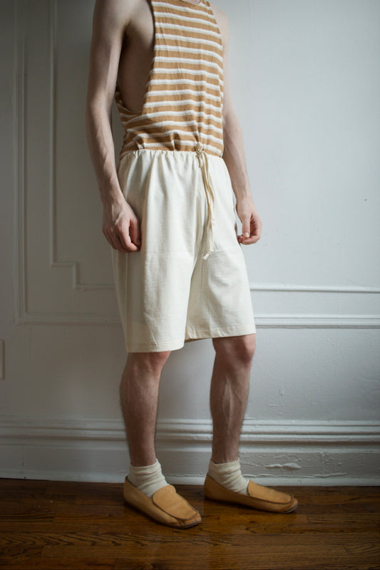 Drawstring Unbleached Shorts