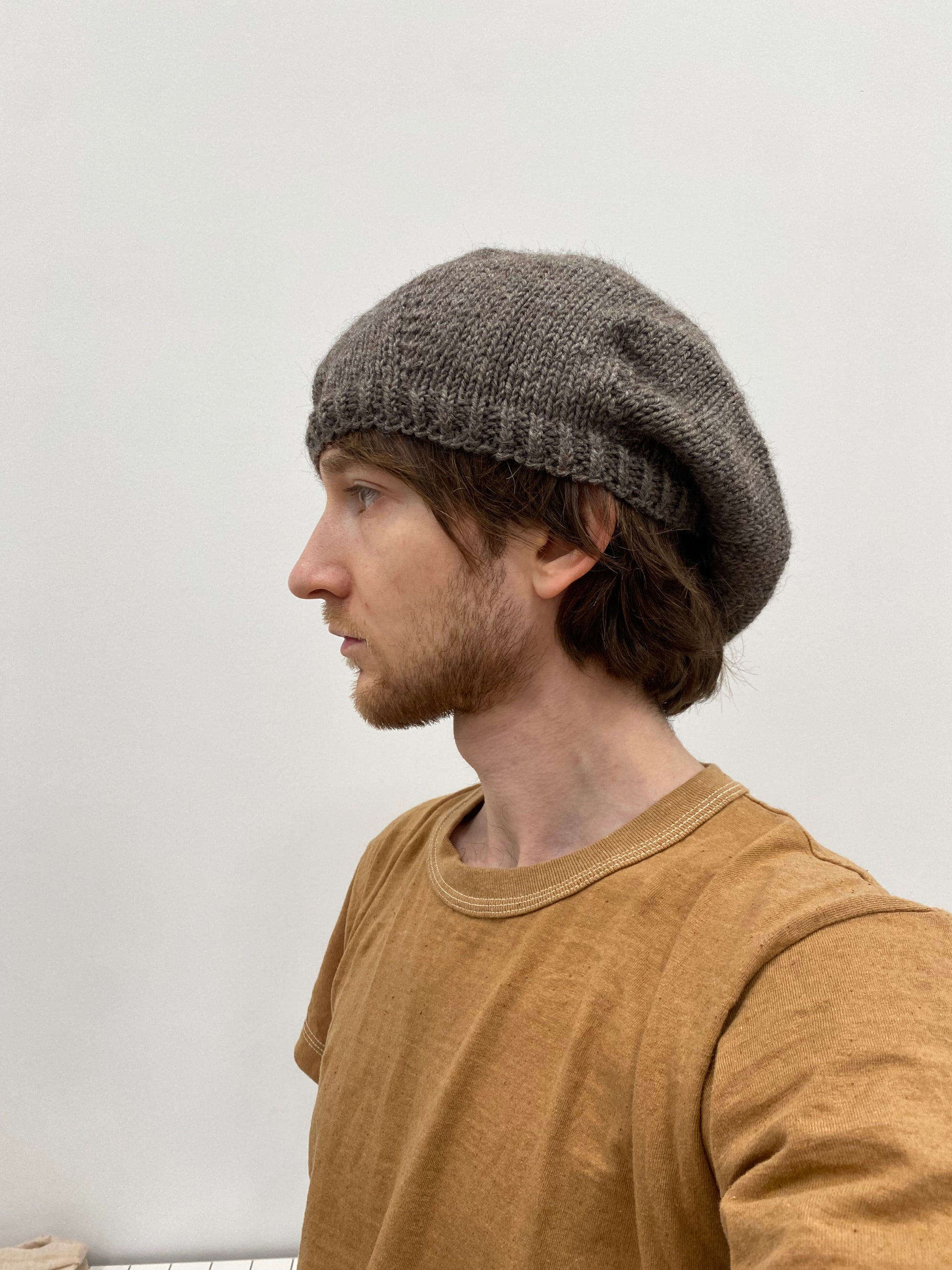 Hand Knit Undyed Alpaca Beret
