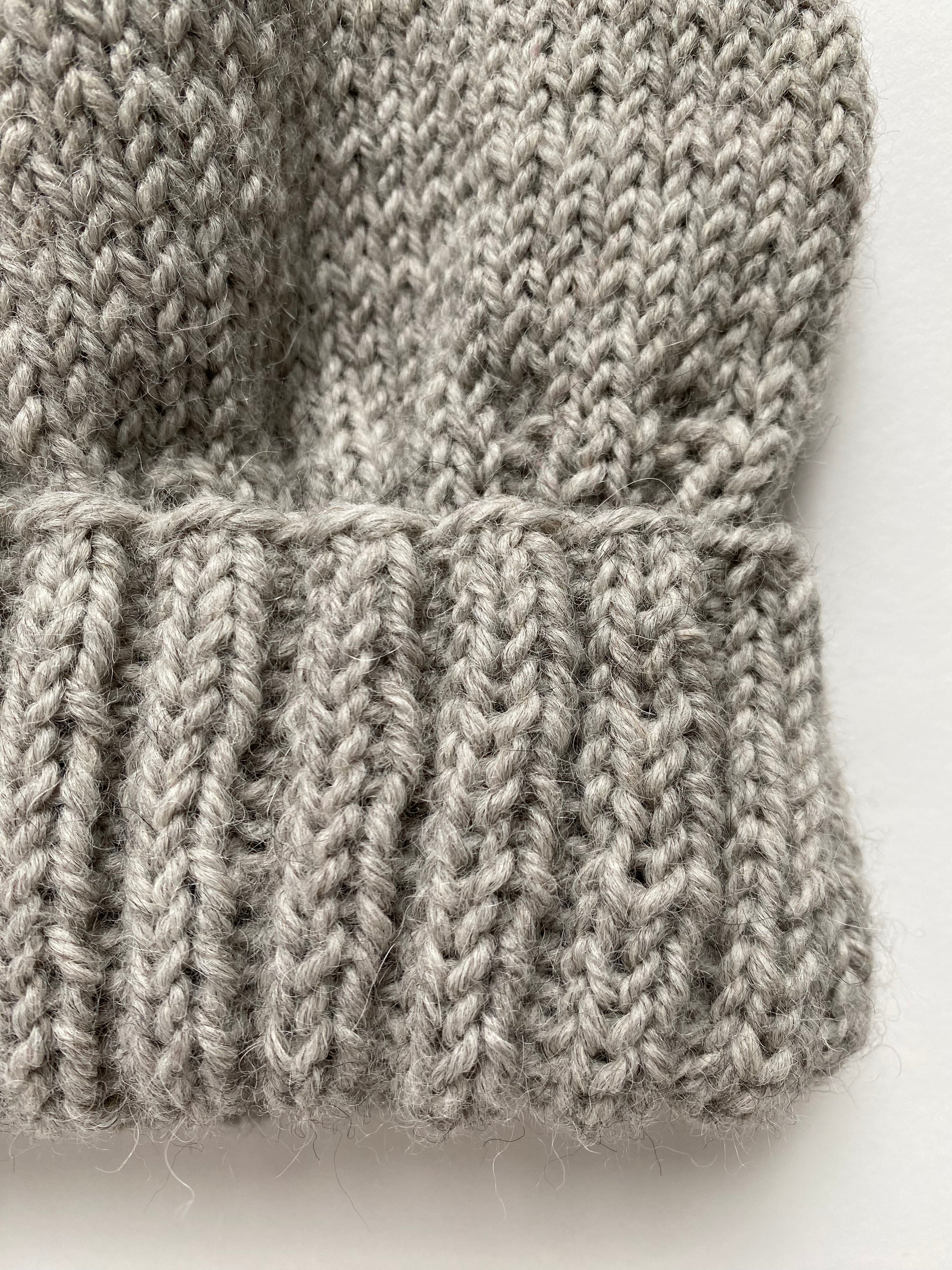 Hand-Knit Undyed Alpaca Beanie