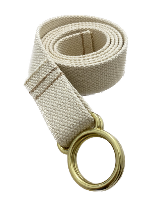 Brass Ring Cotton Web Belt