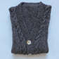 Hand-Knit Undyed Wool Button Vest