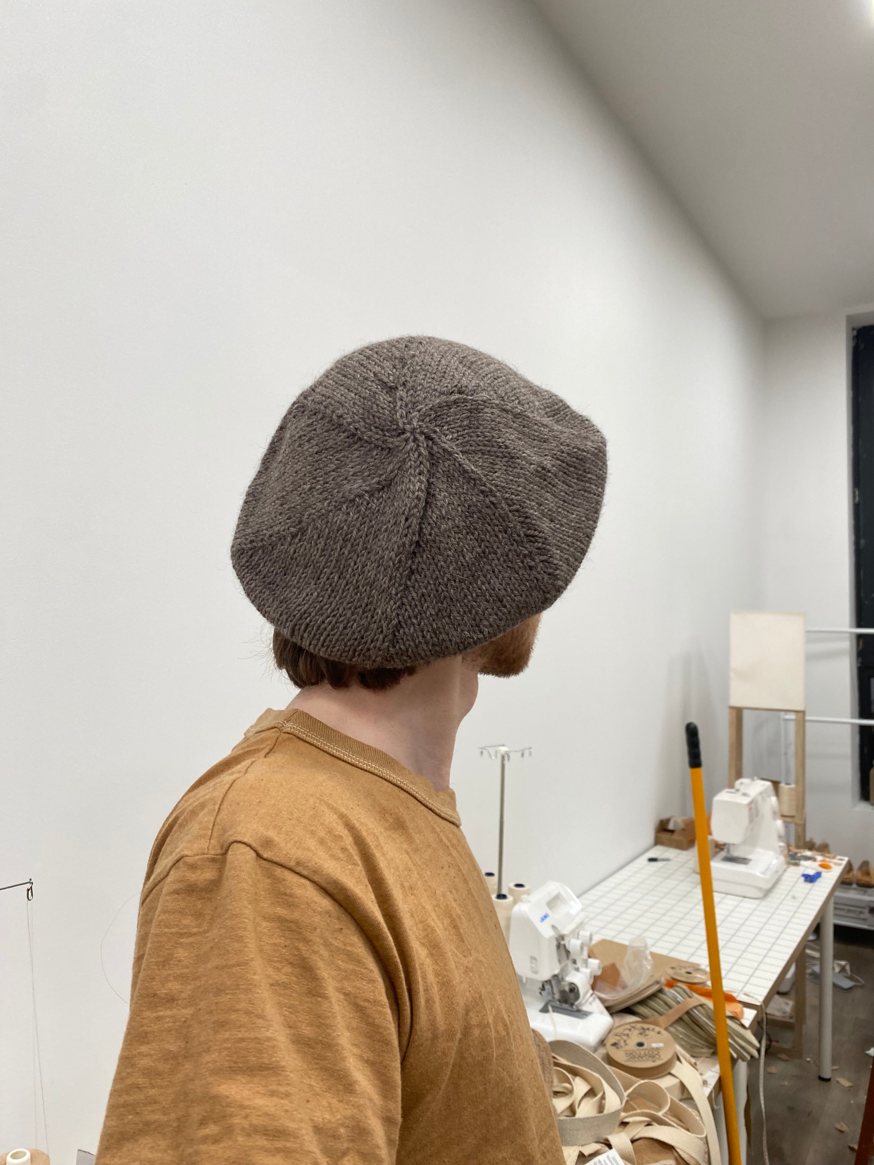 Hand Knit Undyed Alpaca Beret