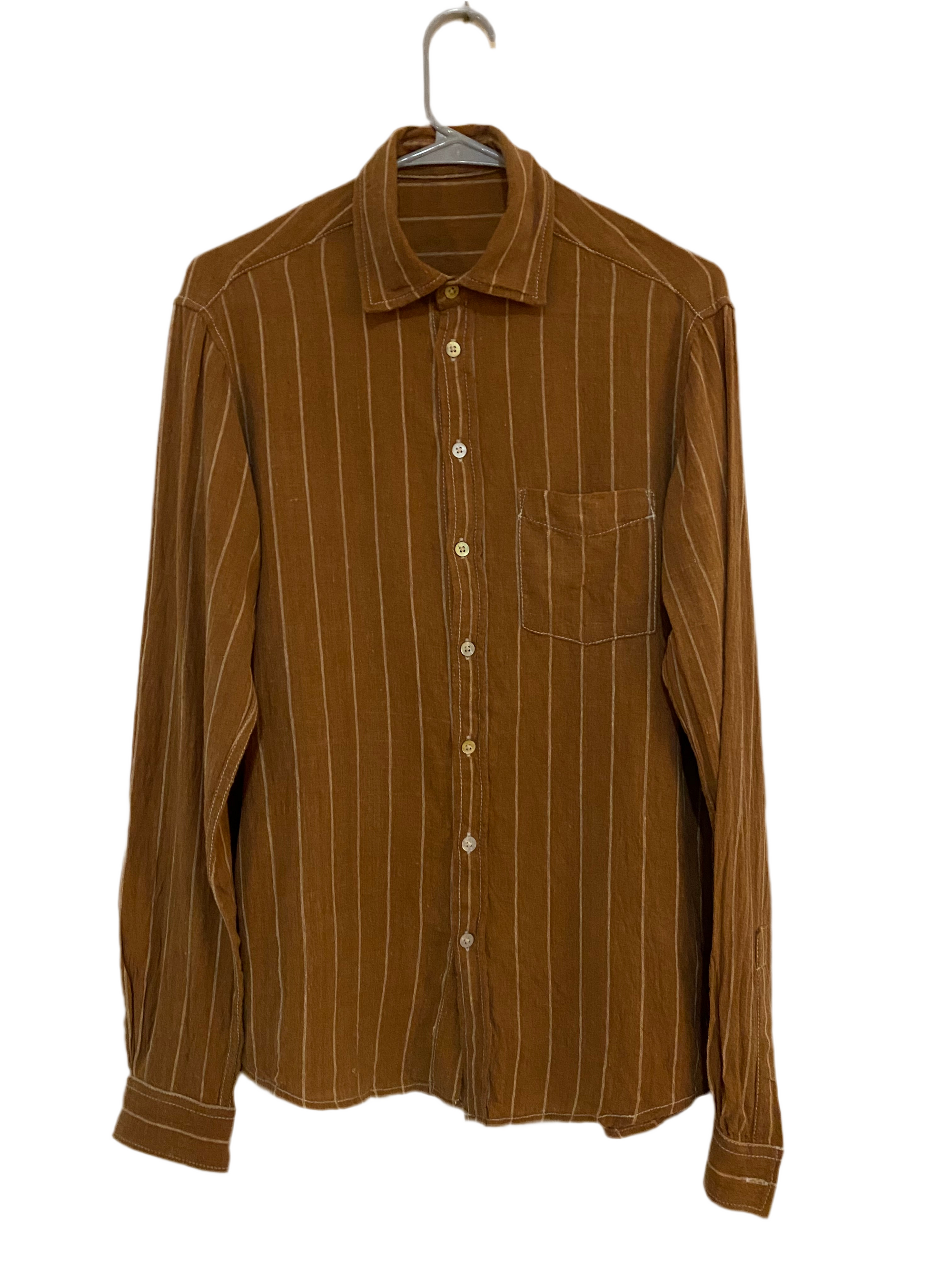 Undyed Brown Stripe Shirt