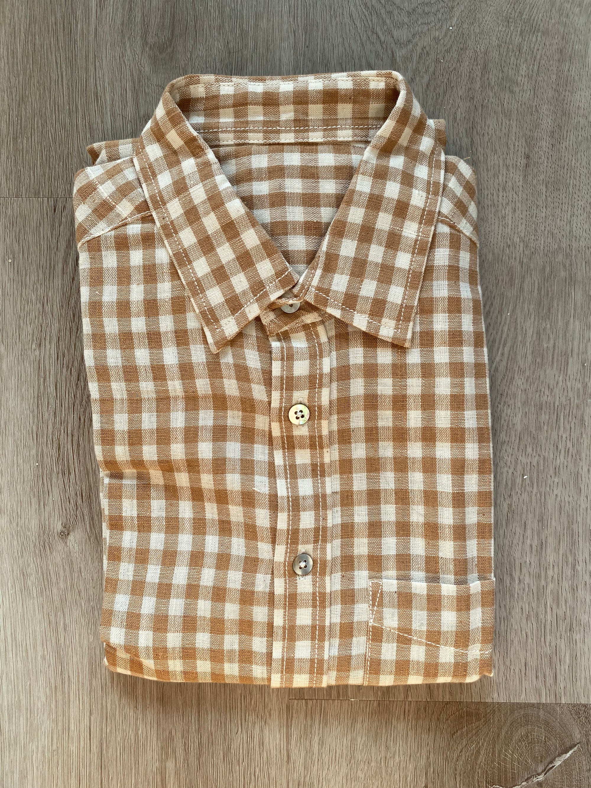 Handloomed Gingham Full Button Down Shirt
