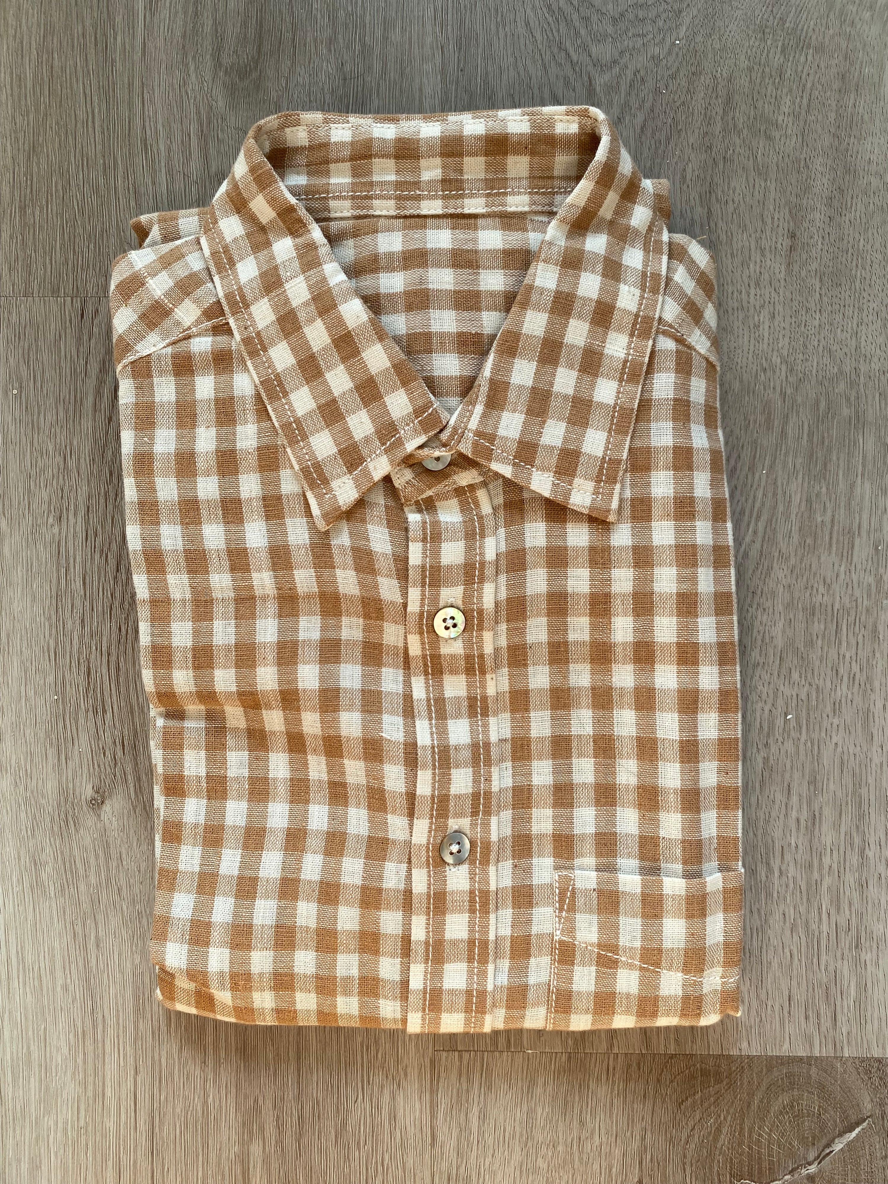 Handloomed Gingham Full Button Down Shirt
