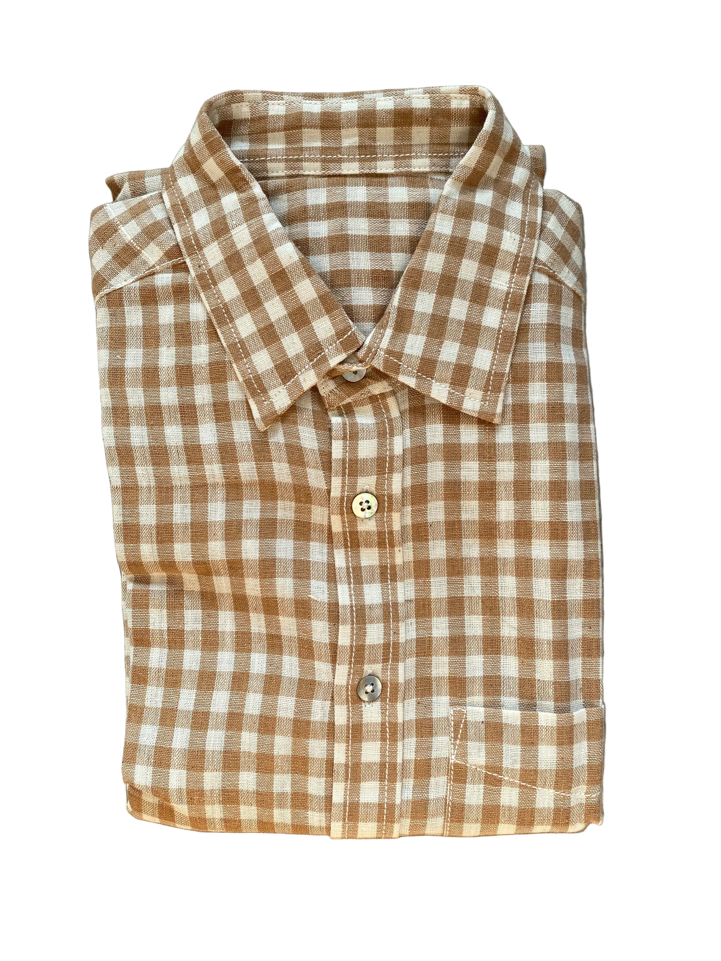 Handloomed Gingham Full Button Down Shirt
