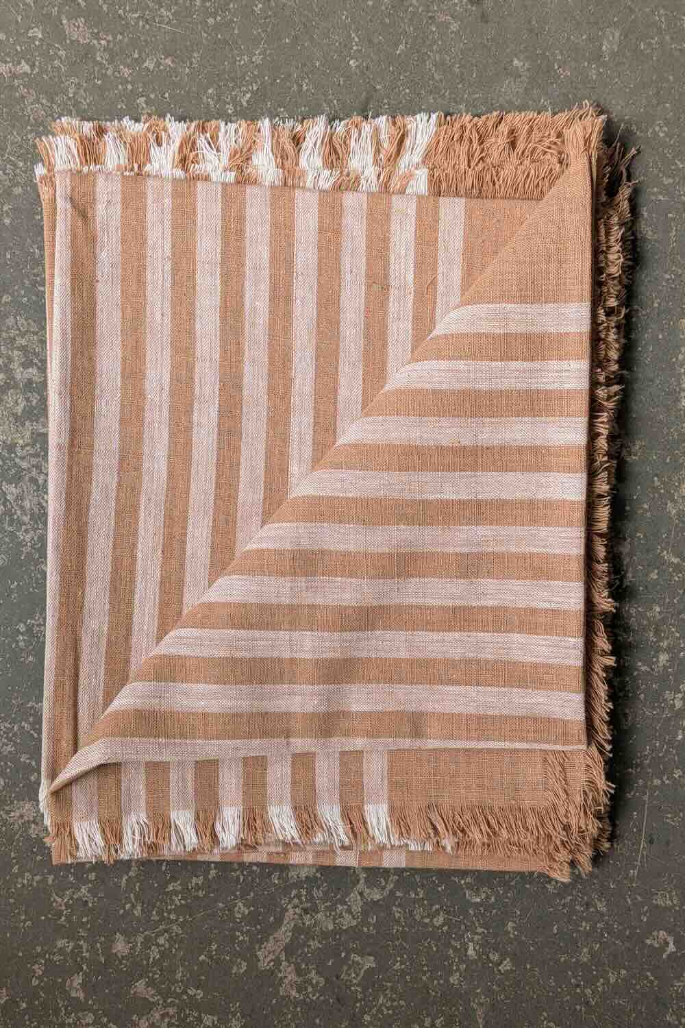 Undyed Brown Stripe Napkins (2-Pack)