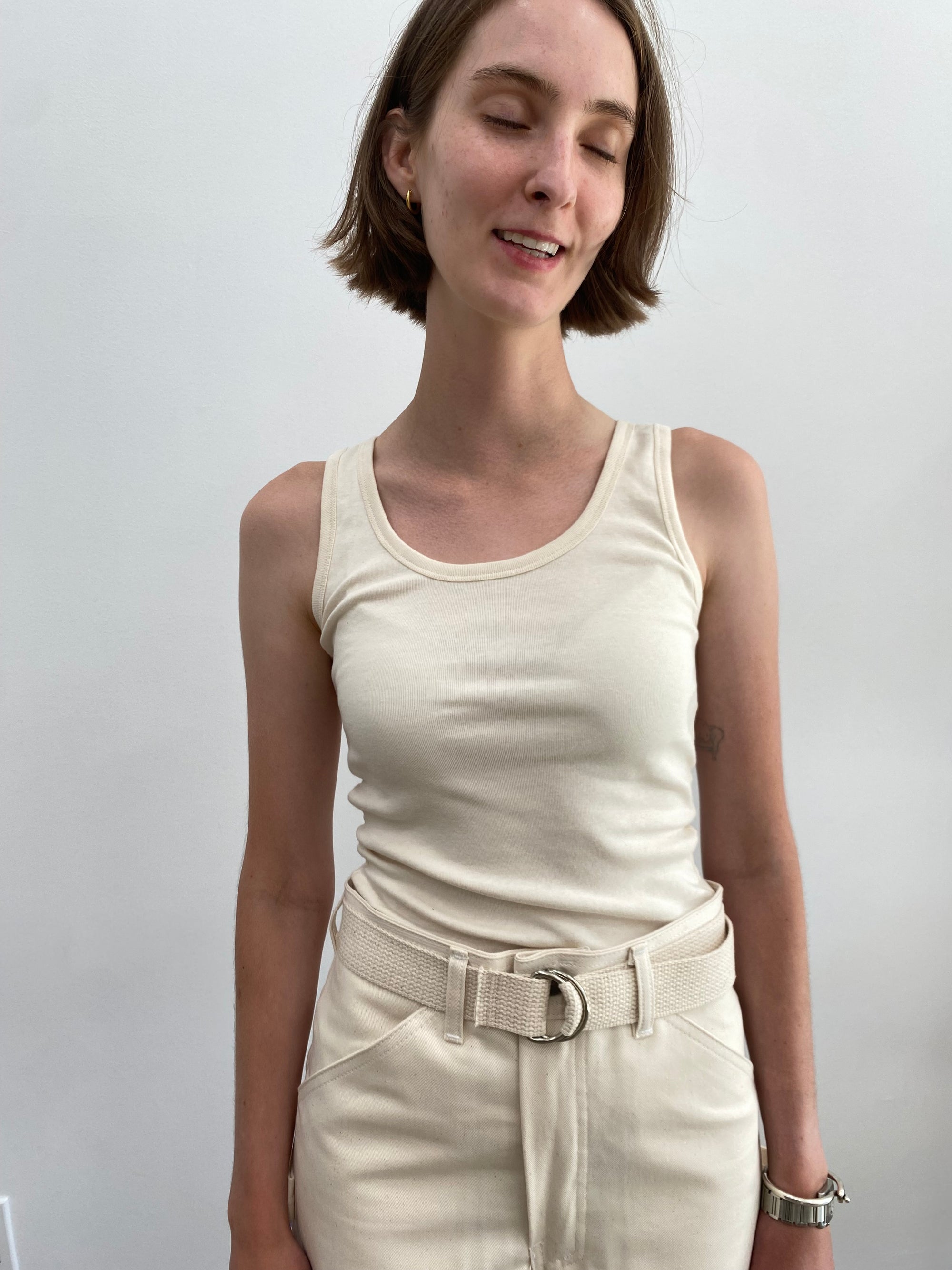 Undyed Organic Ribbed Tank