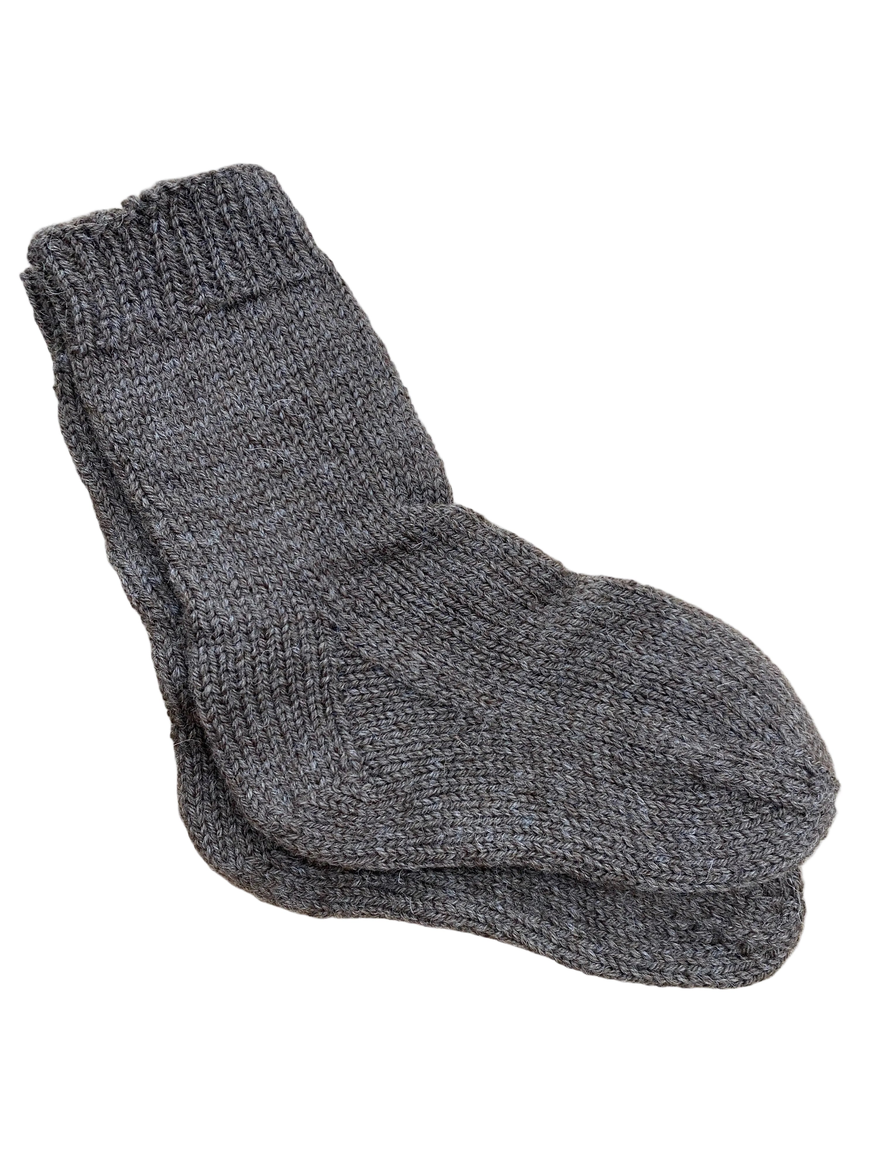 Hand-Knit Undyed Peruvian Wool Socks