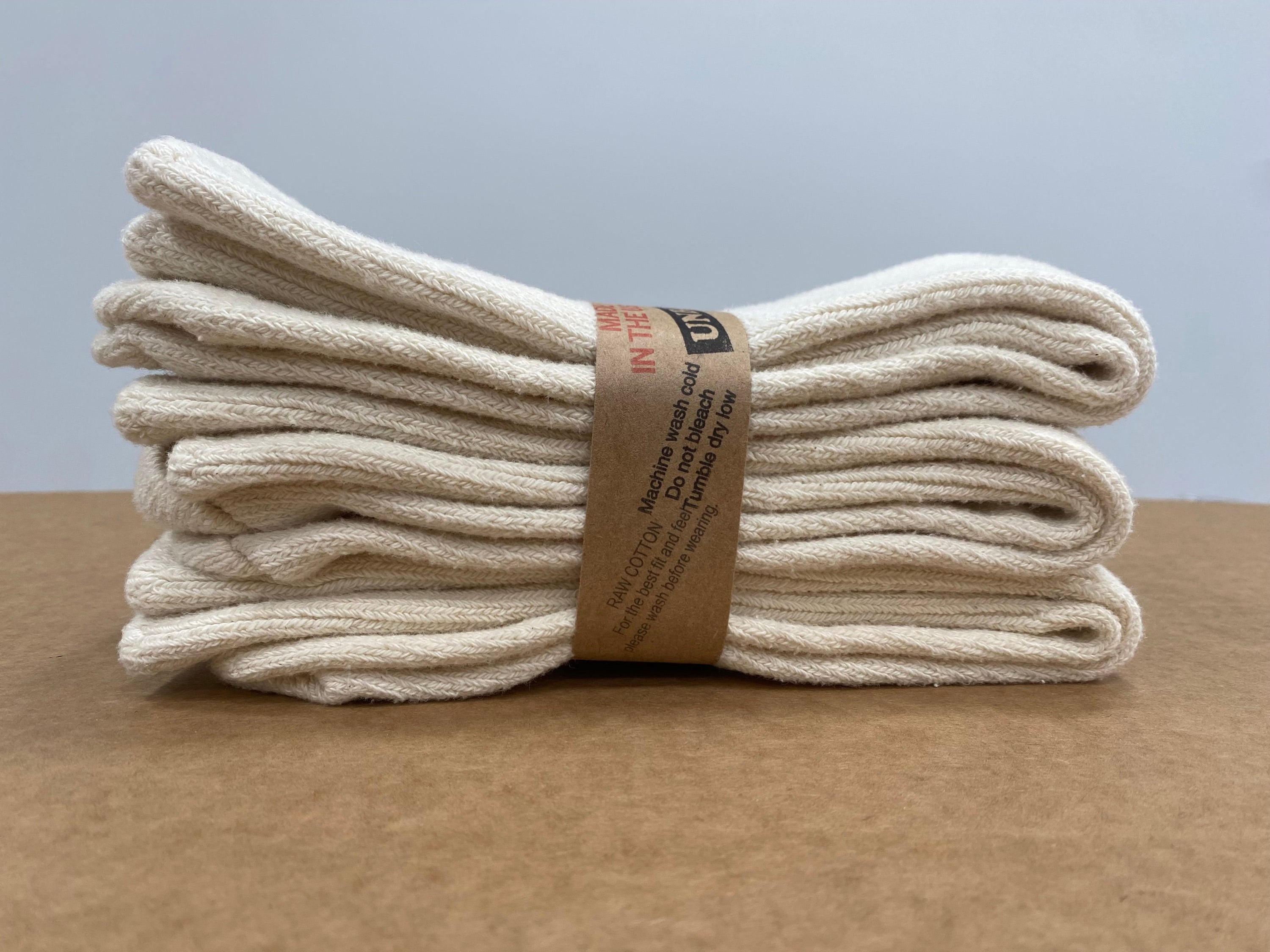 Unbleached Cotton Socks 3-Pack