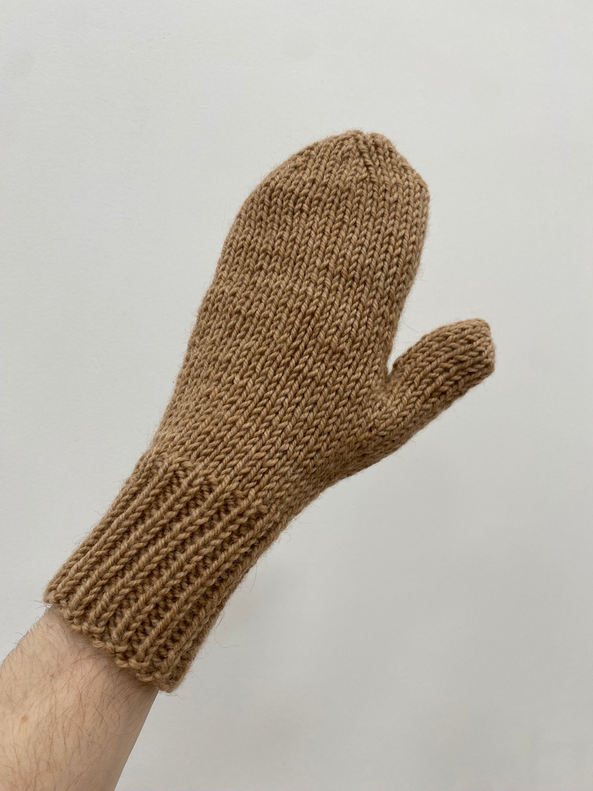 Hand Knit Undyed Alpaca Mittens