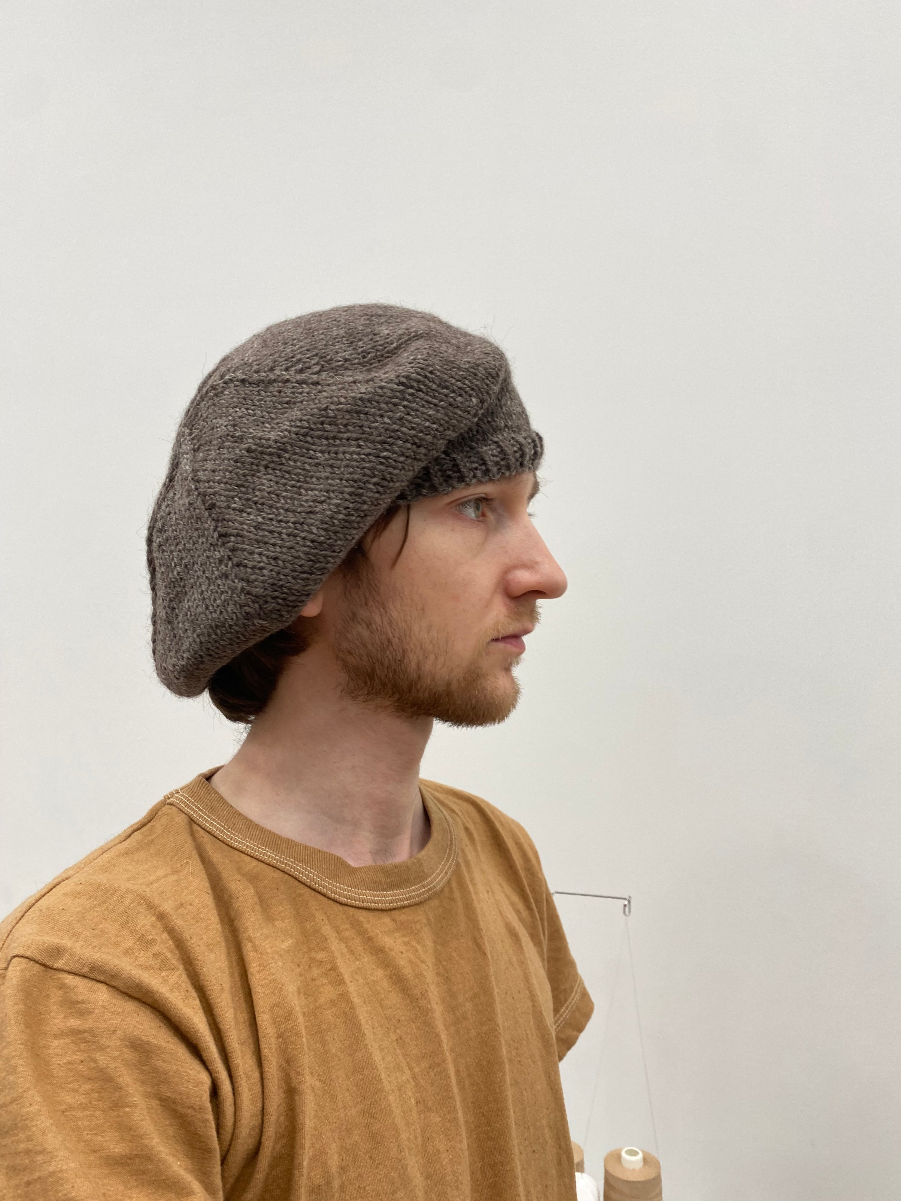 Hand Knit Undyed Alpaca Beret