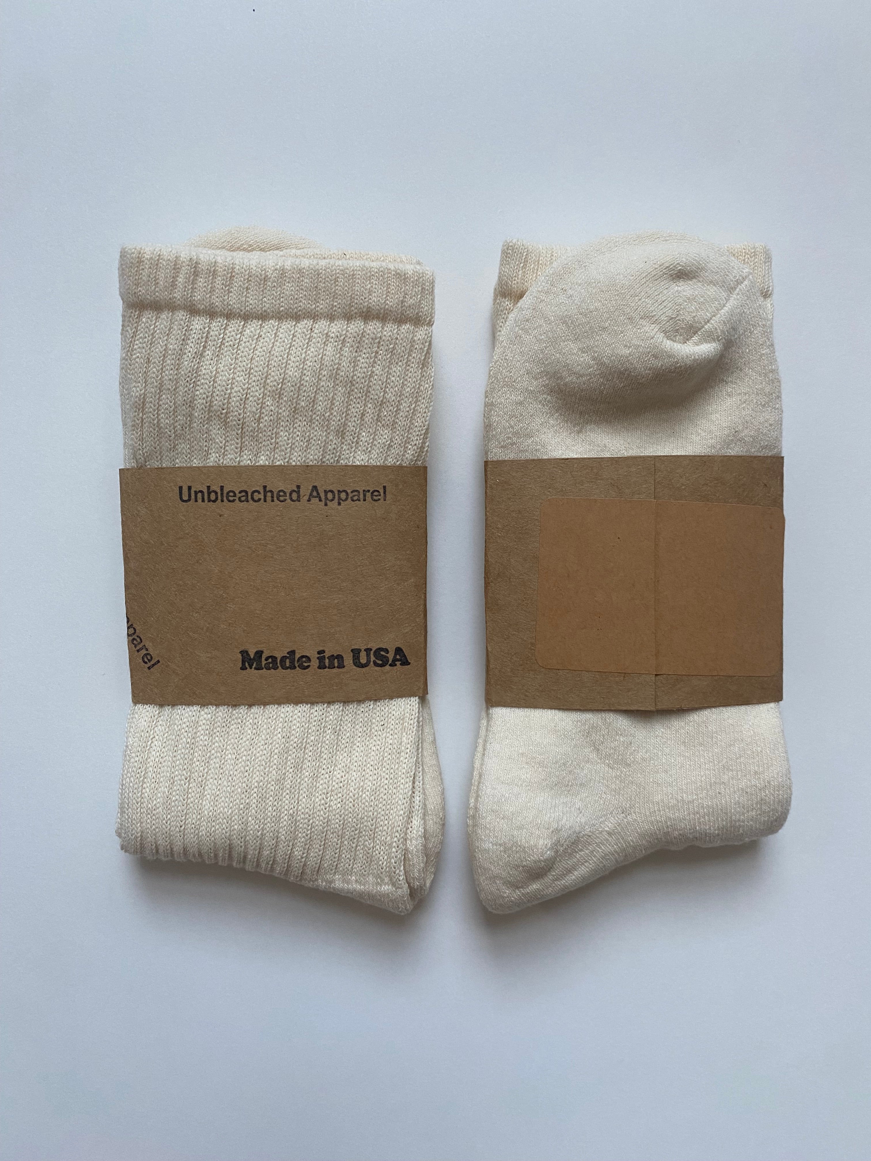Organic Cotton Crew Socks – Unbleached Apparel