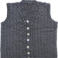 Hand-Knit Undyed Wool Button Vest