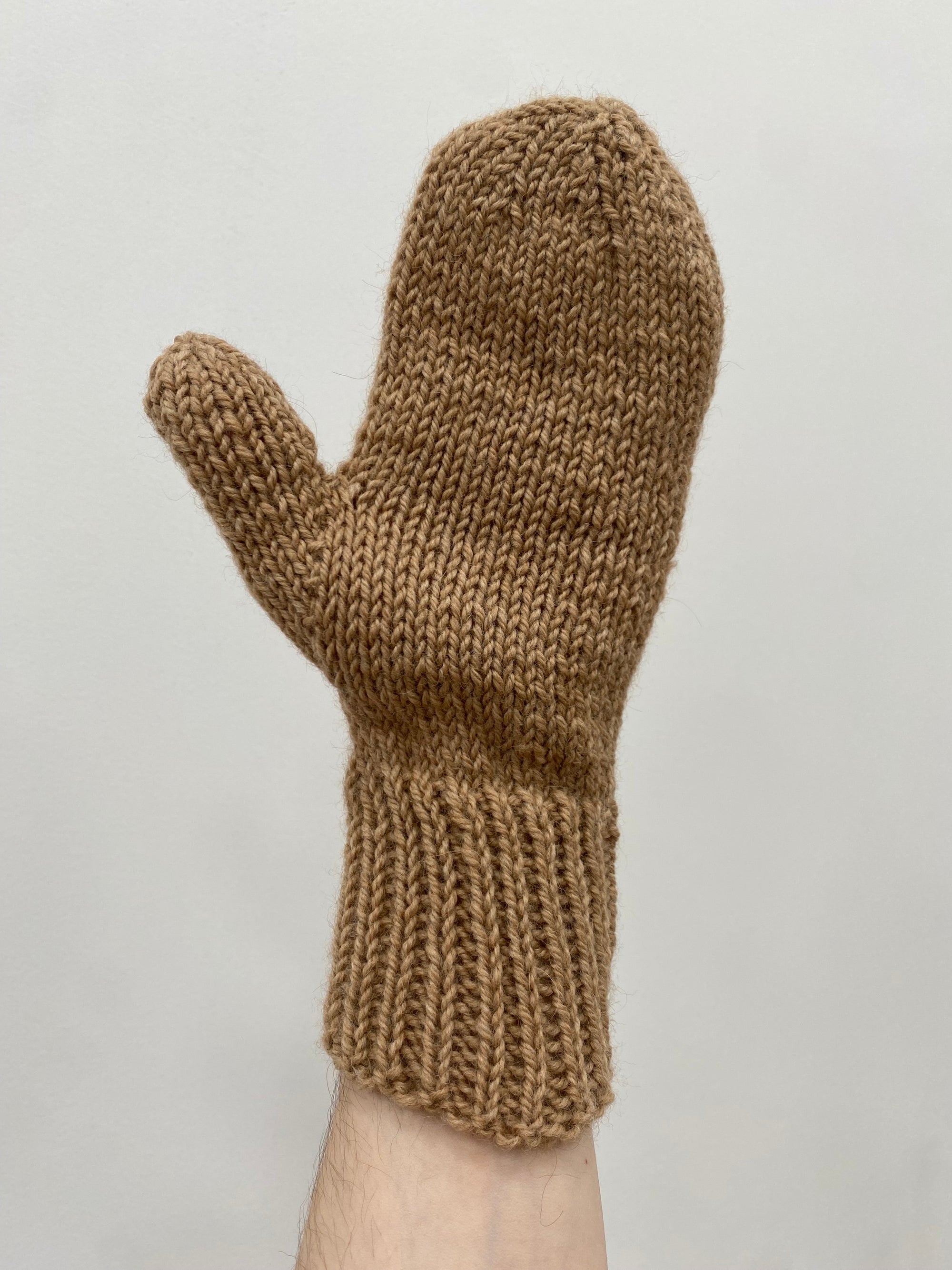 Hand Knit Undyed Alpaca Mittens