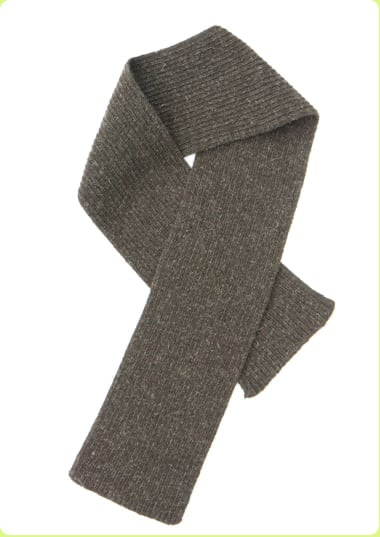 Undyed Hebridean Wool Hand-Knit Scarf