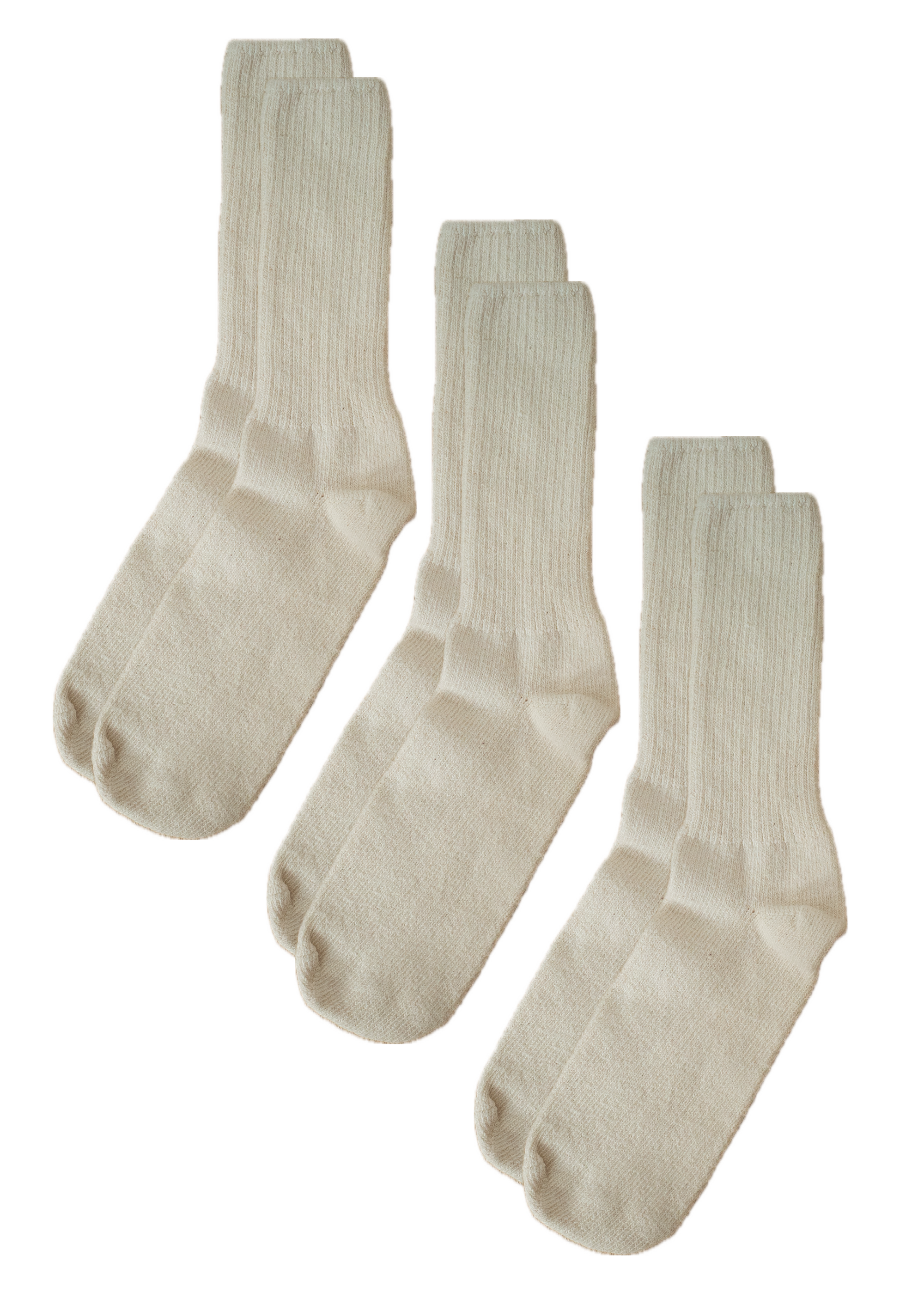 Unbleached Cotton Socks 3-Pack
