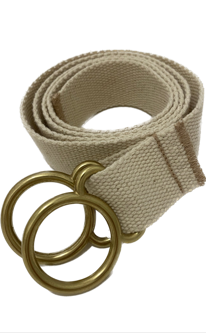 Brass Ring Cotton Web Belt