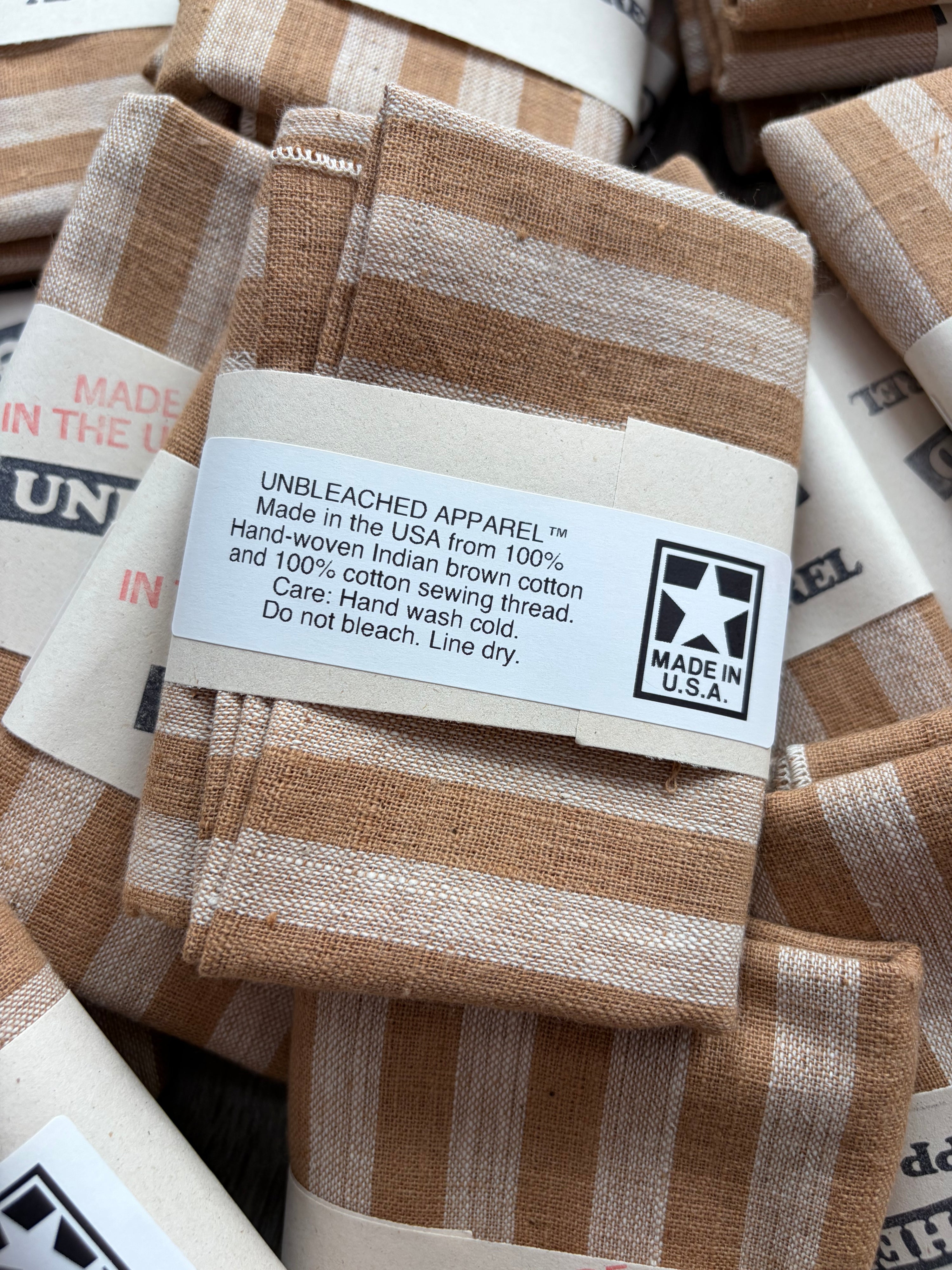 Undyed Brown Stripe Bandana