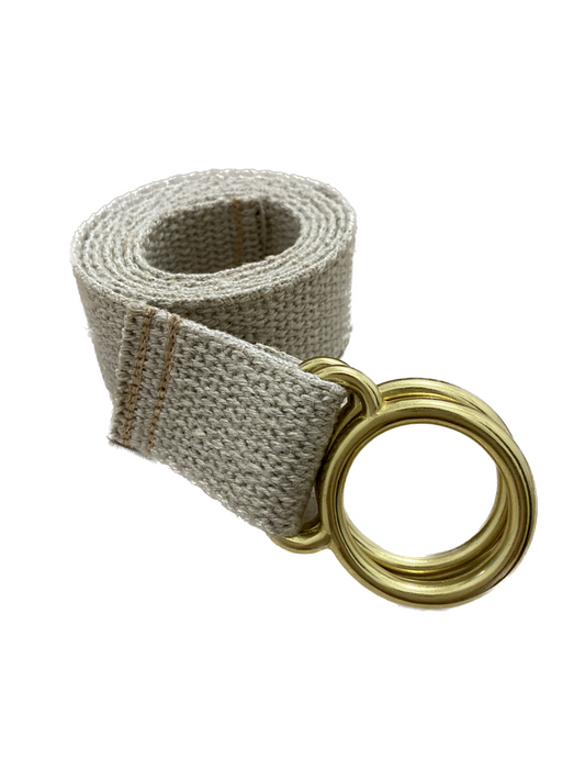 Hemp Web Brass Ring Belt