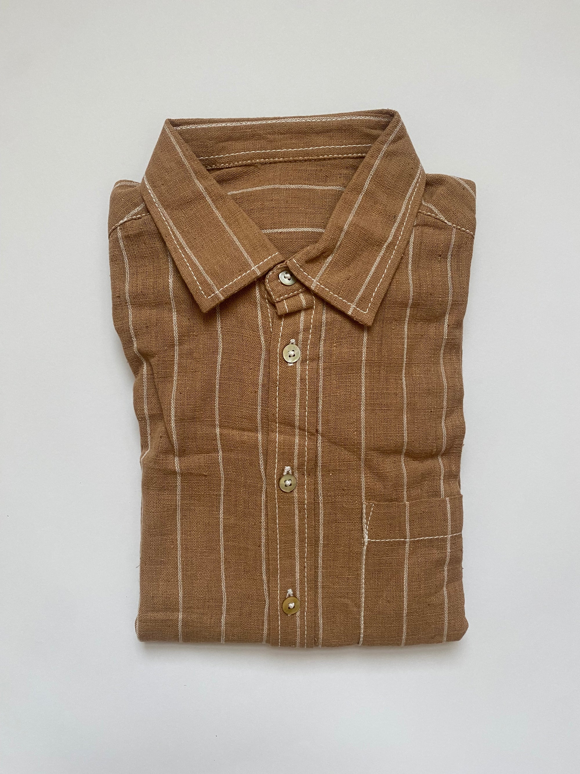Undyed Brown Stripe Shirt