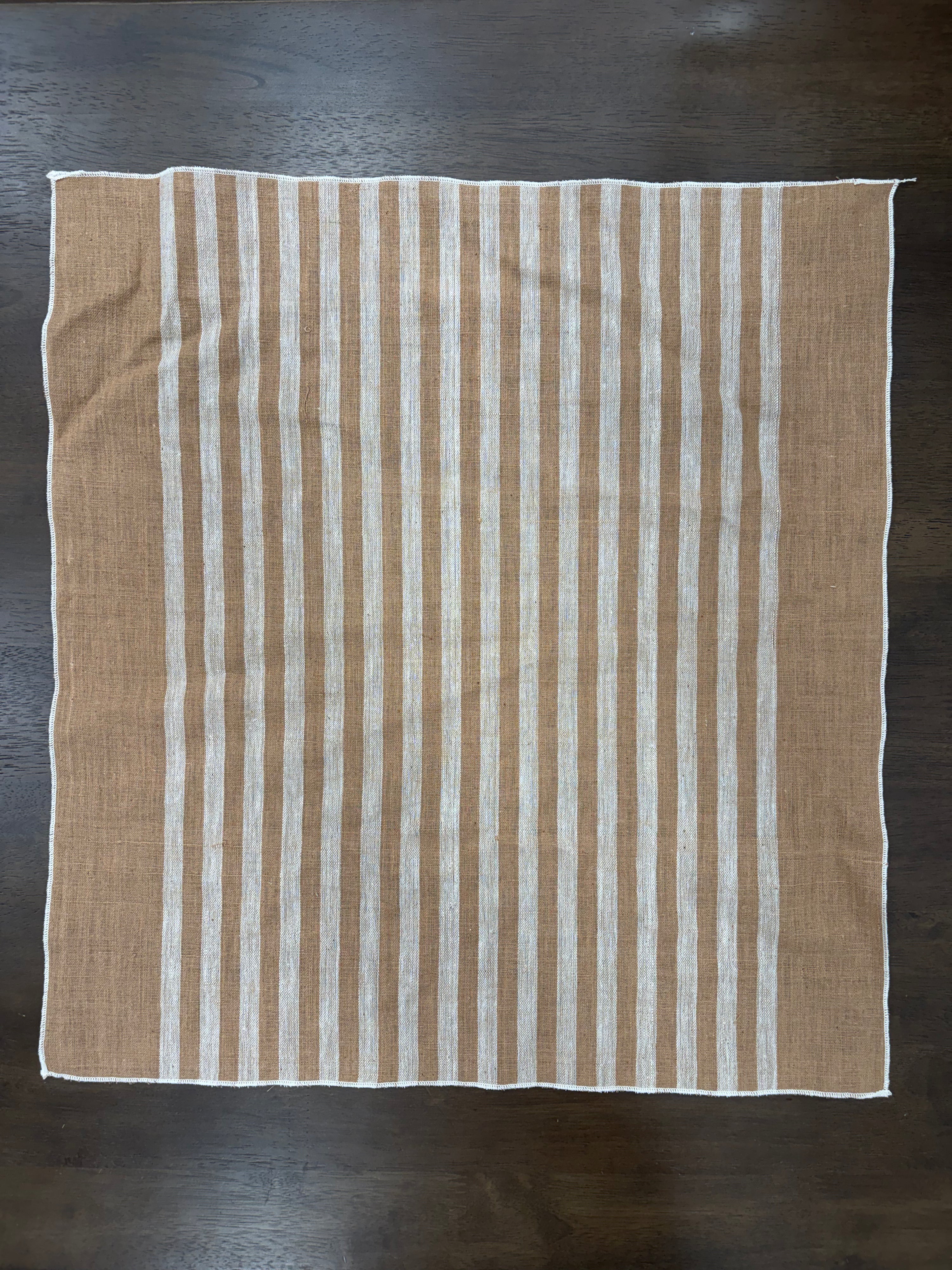 Undyed Brown Stripe Bandana